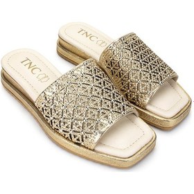 Resim Tamer Tanca Kadın Hakiki Deri Gold Topuklu Terlik 1043 659 Bn Trlk Y25 Lıght Gold Gümüş 