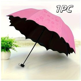 Resim Dashanshop Pembe 1/2 Adet Hafif 8 Kollu Manuel Katlanır Şemsiye Seyahat İçin 