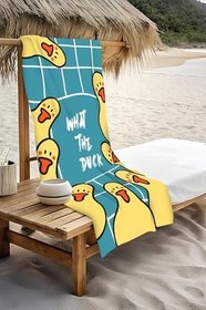 Resim Dijital Baskı Plaj Deniz Havlusu Ördek Desenli Peştamal HVL0022 