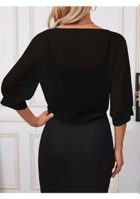 Resim Asil Acar Home Kadın Truvakar Kol Önden Bağlamalı Kısa Şifon Bolero Ceket Çok Renkli 