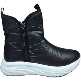 Resim Womenly Style 2002 Kadın Siyah Kar Botu Paraşüt Kumaş Fermuarlı S Siyah 