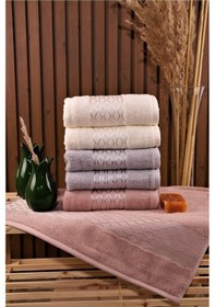 Resim Özdilek Elissa 6'lı Pamuklu Su Emiciliği Yüksek 50 80 El Yüz Havlusu Bej-gri-krem Çok Renkli 