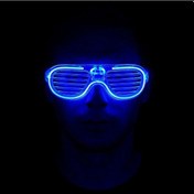 Resim Mavi Led Işıklı Parti Gözlüğü - Neon Glow Gözlük 3 Modlu 1 