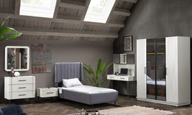 Resim Asil Krem Modern Genç Odası Takımı - Olsun / Olmasın 
