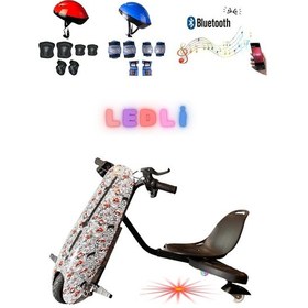 Resim Citymate Drift Car Elektrikli Kaykay Bluetooth Dirift Kar Hoverboard Scooter + Koruma Ekipmanı D30 