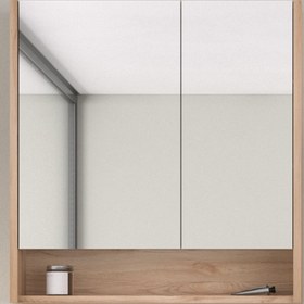 Resim Bonitobagno Alberi Legnano Aynalı 80 cm Banyo Dolabı Üst Modül Açık Ceviz 