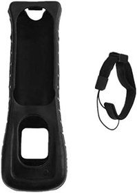 Resim Wii Uzaktan Kumandaya Uyumlu Bilek Kayışlı Silikon Koruyucu Kılıf (siyah) 