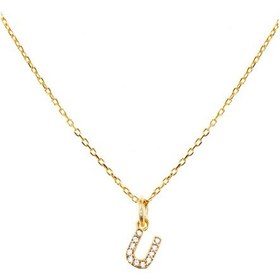 Resim Argentum Concept - U Harfi Altın Kaplamalı Gümüş Kolye - N159501 