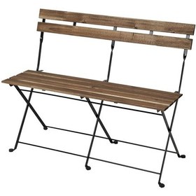 Resim Katlanabilir Bahçe Bankı, Siyah-kahverengi, 100x46x82 Cm, Mindersiz Siyah 