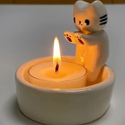 Resim Şirin Kedi Şeklinde Mumluk - Ev ve Kafe Dekoru İçin İdeal, Banyo, Masa Üstü ve Yemek Odası için Uygun. Aromaterapi Mum Standı, Seramik Kedi Mumluk, Evcil Hayvan Temalı Masif Dekorasyon, Ev, Kafe veya Banyo için Esanslı Aksesuar – Atmosferi Artırır, Babalar Günü veya Doğum Günü İçin Harika Hediye 