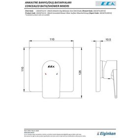 Resim Eca Dalia Ankastre Duş Bataryası Sıva Üstü Grubu 102167112-K Krom 