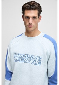 Resim Grimelange Hercules Erkek Bisiklet Yaka Önü Nakışlı Kolları Biyeli Grimelanj Sweatshirt Grimelanj 