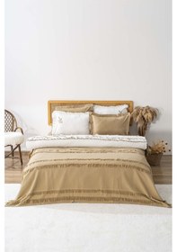 Resim Rivaistanbul Brianna Haki Çift Kişilik %100 Pamuklu Nevresimli Yatak Örtüsü - 7 Parça Çeyiz Seti 