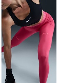 Resim Nike Pro Mid Rise 7/8 Graphic Leggings Kadın Toparlayıcı Spor Tayt Pembe Pembe 