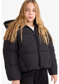 Resim Defacto Kapüşonlu Mont Kız Çocuk F5876a826spbk27 Siyah-bk27 