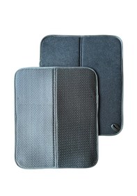 Resim Bulaşık Matı Süper Emici Bulaşık Kurutma Matı 44x36cm Tezgah Üstü Bulaşık Matı, 2'li Set Gri 
