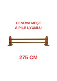 Resim Cenova S Pile Ve Perde Düğmesi Uyumlu Çetray Çift Raylı Modern Ahşap Rustik Meşe 275 Cm Meşe 