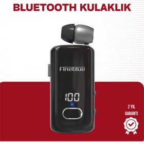 Resim budukkanda Fineblue F580 Bluetooth Kulaklık – Klipsli, Dijital Göstergeli, Su Geçirmez, 12 Saat Pil Ömür 