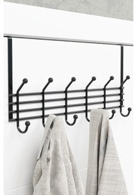 Resim Duvar Elbise Askılığı Kapı Arkası Askılık Portmanto Organizer Askı Metal Siyah 