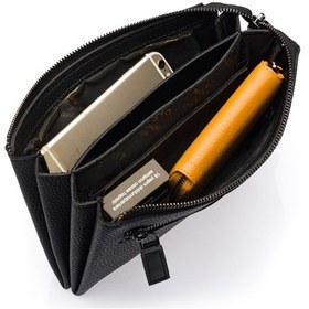 Resim Westpolo Vegan Deri Şık Ve Fonksiyonel Bilek Tutamaçlı Unisex El Çantası - 5019 Siyah 