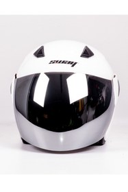 Resim Genel Markalar 700 Beyaz Ayna Camlı Yarım Açık Kask Bisiklet, Scooter, Motosiklet Kaskı 