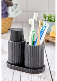 Resim Cooker 3 Parça 180 Ml Seramik Sıvı Sabunluk Ve Banyo Seti Ckr3430 Siyah 