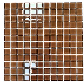 Resim MozaiKristaL Tüm yüzeyler için Sütlü Kahve 30x30cm. Fileli Kristal Mozaik. ( 1 m2 Fiyatıdır. ) 