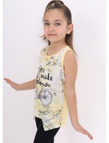 Resim Toontoy Kids Toontoy Kız Çocuk Bisiklet Baskılı Atlet Sarı 