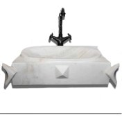 Resim Sipahi Marble Afyon Sarılı Özel Piramit Dizayn Lavabo 