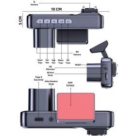Resim Mey İthalat 1080p Ön, 720p Arka Ve İç Kamera İle %100 Kapsama Gece Görüşlü Araç Kamerası 