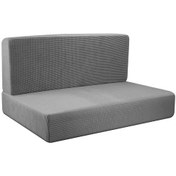 Resim Yaleker Esnek Karavan Koltuk Kılıfları, Loveseat Ve Bank Koruma Kılıfları, 1 Sırtlık + 1 Bank Kılıfı Açık Gri, Plus Boy 