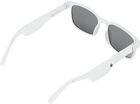 Resim Ses Gözlükleri, Açık Kulak Ses Bluetooth Gözlük Çift Mikrofon Ev için Ayrılabilir Ön Çerçeve(Gri beyaz) 