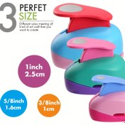 Resim 3 Adet Daire Delikli Zımba, El Yapımı Scrapbook Kağıt Zıbınları, 3 Farklı Boyutlu Ofis Malzemeleri için Tasarım Zımbaları, Kart Yapımı ve DIY Albümler, Rastgele Renk 