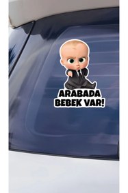 Resim ÖZGÜL REKLAM Patron Bebek Arabada Bebek Var Sticker 15x20 Cm Su Geçirmez Araba Sticker UltraLüks 