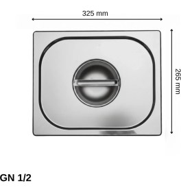 Resim Üret Çelik Üret Standart gastronom Küvet Kapağı Gn 1/2 (32,5 × 26,5 cm) 
