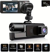 Resim Sunshine022 32 Gb Dahili Çift Kameralı Gece Görüşlü G Sensor Hareket Algılamalı Araç Kamerası 