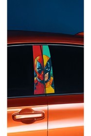 Resim HMNL Araç Kapı Direk Kaplama Folyosu Deadpool - Batman Desenli (SAĞ SOL TAKIM) (2 ADET) - 22x50 Cm 