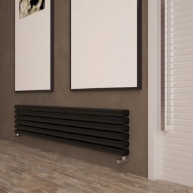 Resim Carisa Tallis Double Xl Yatay Alüminyum Radyatör Modern Tasarım Siyah 35X180 cm 