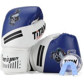 Resim Titan Sport Mavi Beyaz Yılan Kurukafa Boks Eldiveni 2'li Set Çok Renkli 