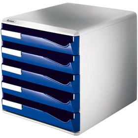 Resim LEITZ 5280-35 EVRAK RAFI 5 ÇEKMECELİ MAVİ 