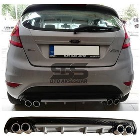 Resim Ford Fiesta Mk7 Difüzör Arka Tampon Eki 4 Egzoz Çıkışlı Gri Lüx T 