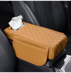 Resim Araba Kolçak Kutusu Yükseltici Ped Genişletilmiş İç Doku Kutusu, Renk: Kahverengi 