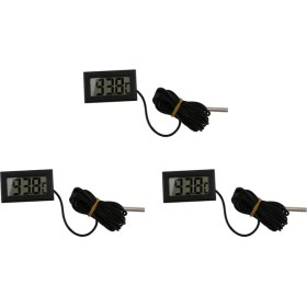 Resim Lillian 3x Dijital LCD Termometre -40 Santigrat Derece + 110 Sıcaklık Ölçüm Cihazı 2 Metre (Yurt Dışından) 