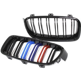 Resim Bmw 3 Serisi F30 2012-2018 Uyumlu M3 Görünüm Panjur ( Çİft Çizgi Böbrek / M Renk ) 