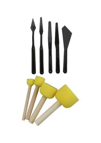 Resim 20x20 Tuval Seti 1 Paket Masa Üstü Şövale Mydido Akrilik Boya Plastik Spatula Resim Fırçası Palet Ponpon Sünger Fırça 