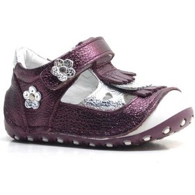 Resim Hapshoe Hakiki Deri Püsküllü Bordo Cırtlı Ilk Adım Ayakkabı Bordo 