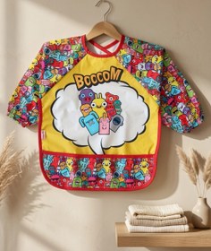 Resim Babydonat Boocom Monster Serisi Sıvı Geçirmez Uzun Kollu Bebek Mama Ve Aktivite Önlüğü - Blw Uyumlu Kırıntı Ce 