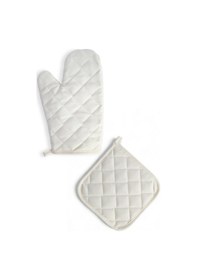 Resim Yanmaz Fırın Eldiveni Ve Fırın Tutacağı 1 Eldiven 1 Tutacak Bej 