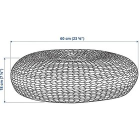 Resim Rattan Muz Lifi Puf 60x18 Cm Naturel Meridyendukkan Ev Dekorasyon Puf El Dokuması 