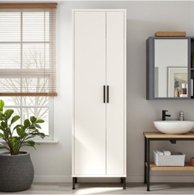 Resim Robin Home Çok Amaçlı Dolap Vileda Banyo Dolabı Kiler Dolabı Beyaz Beyaz 